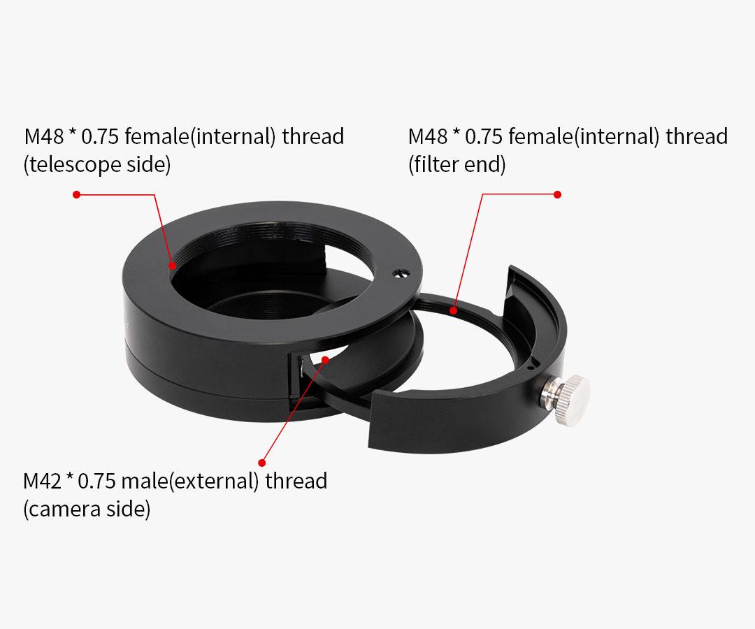 ZWO FILTERVÄXLARE FÖR 2" FILTER - M48/T2 TILL T2 (NYA MODELLEN) - 10