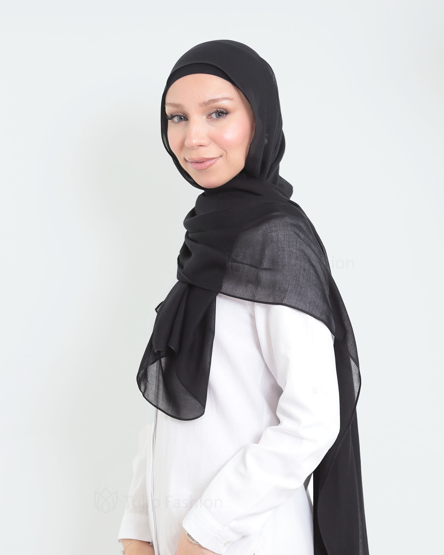 Hijab - Thin Modal - Black - 3