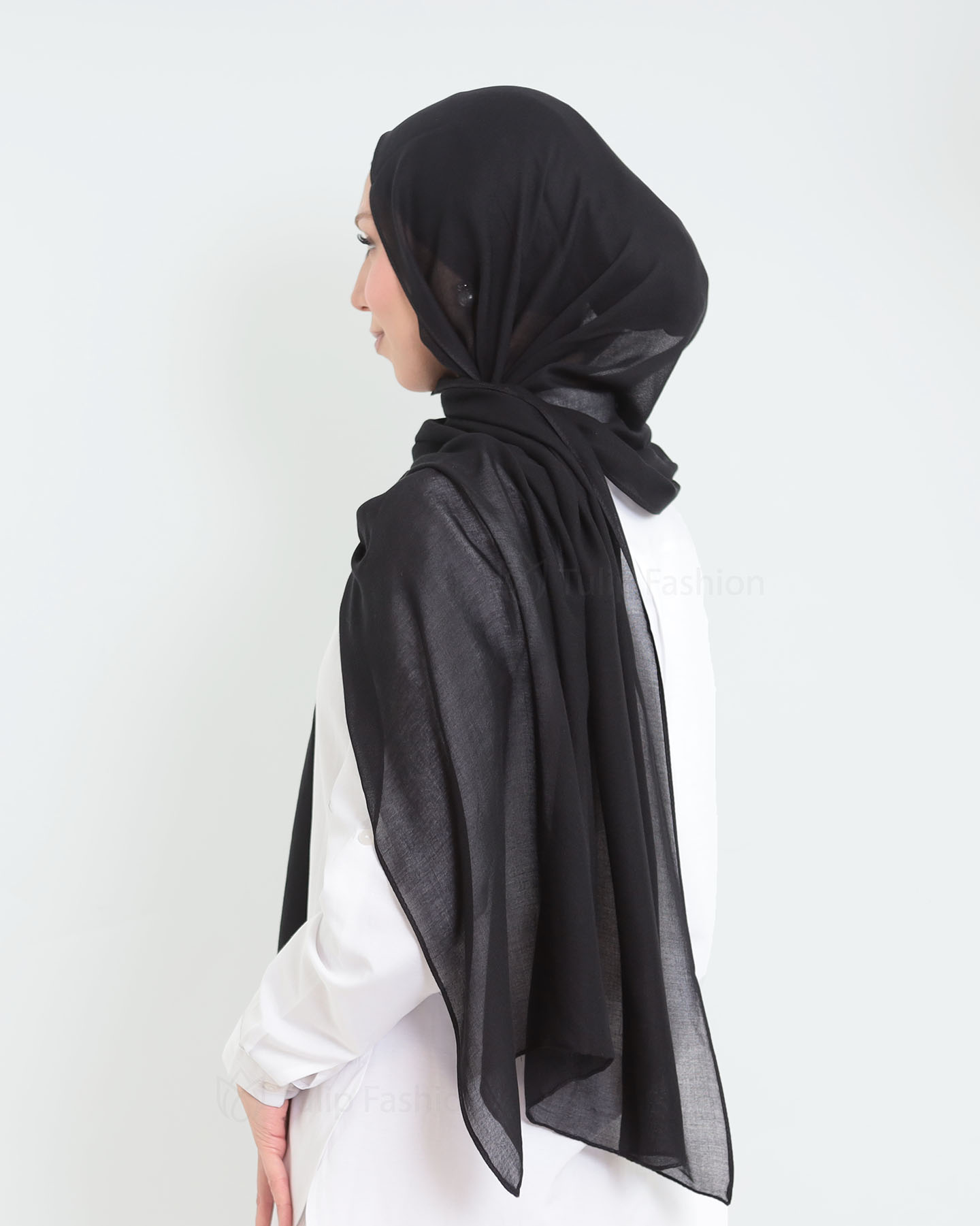 Hijab - Thin Modal - Black - 4