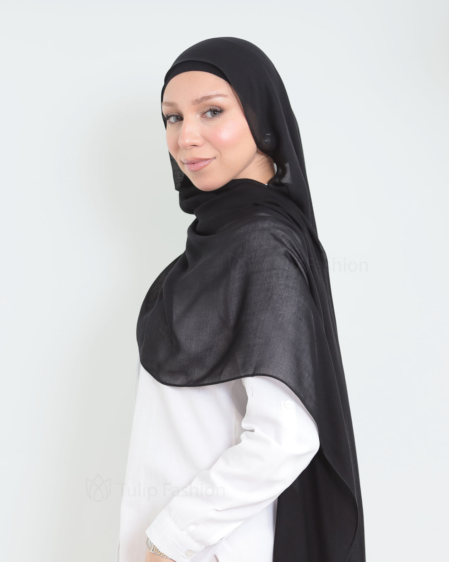 Hijab - Thin Modal - Black - 2