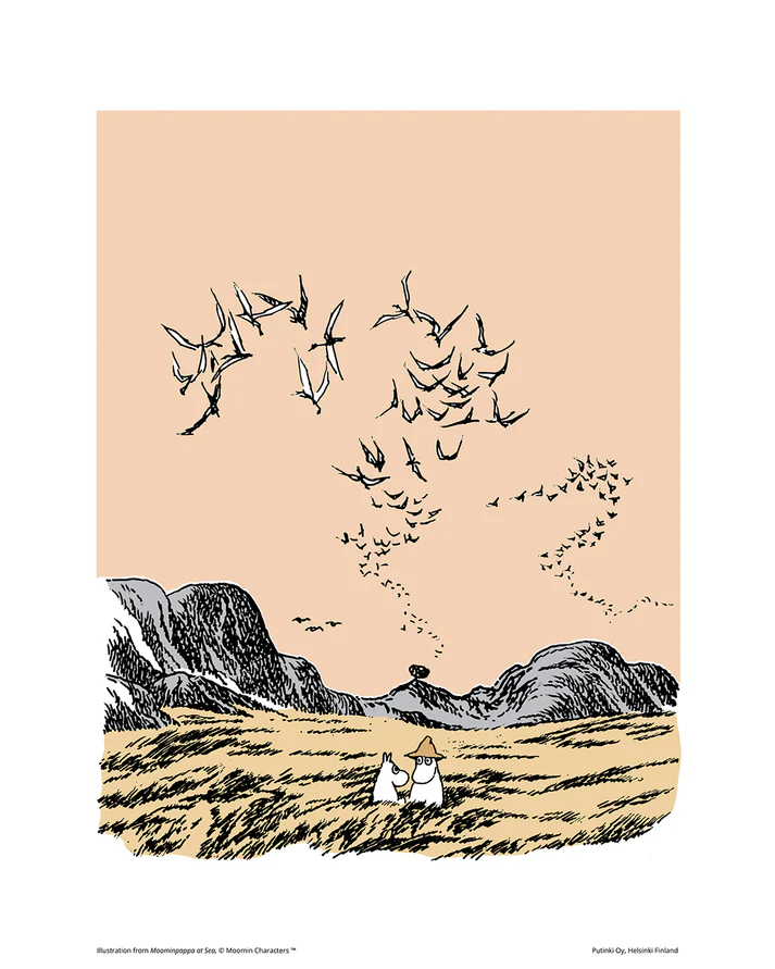 Mumin mini poster - Mumintrollet och fåglar