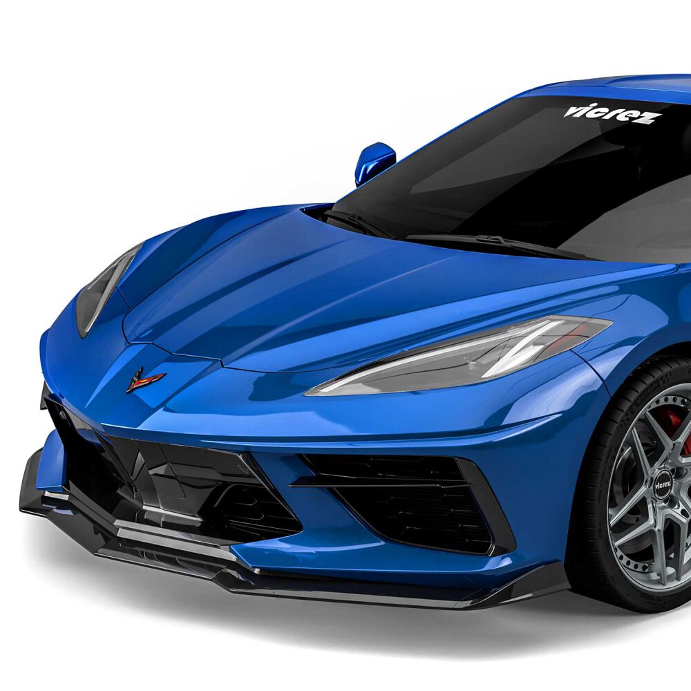V3R Style Stötfångar Läpp - Blank svart (CORVETTE 20-22 C8) - 2