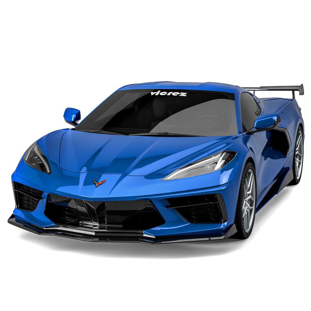 V3R Style Stötfångar Läpp - Blank svart (CORVETTE 20-22 C8)