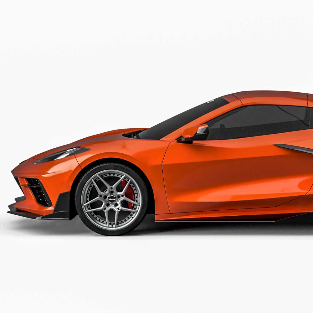 VZR2 Style Stötfångarläpp Lip - Blank Svart (CHEVROLET CORVETTE 2020-2022 C8) - 3