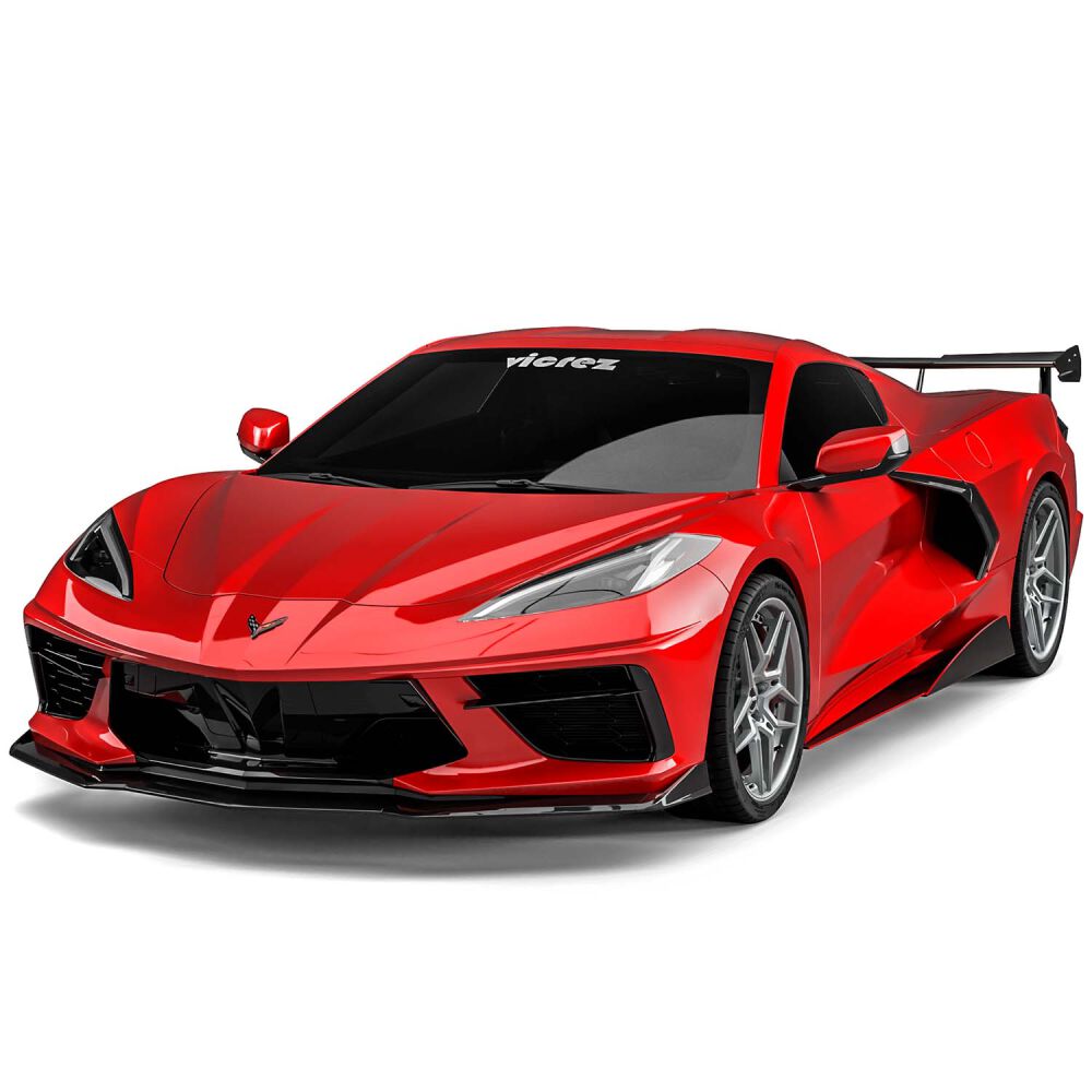 VZR1 Style Stötfångarläpp Lip - Blank Svart (CHEVROLET CORVETTE 2020-2022 C8) - 3
