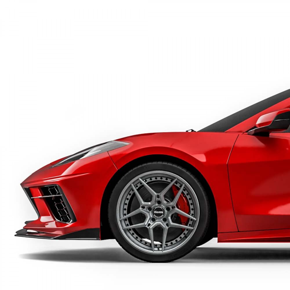 VZR1 Style Stötfångarläpp Lip - Blank Svart (CHEVROLET CORVETTE 2020-2022 C8) - 2