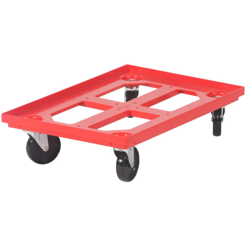 Backvagn hål botten / 4 svänghjul, plast (OMONTERAD)