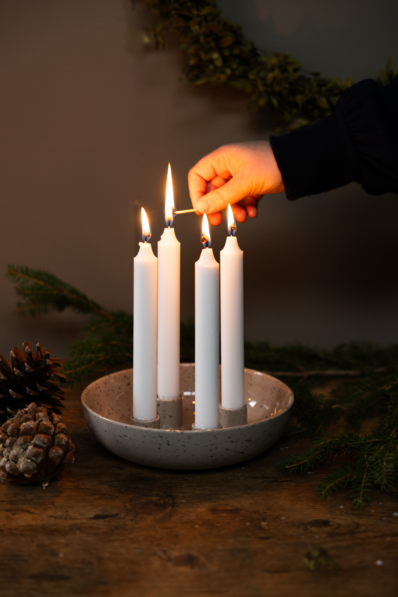 ADVENTSLJUSSTAKE - NATUR/PRICKIG - 3