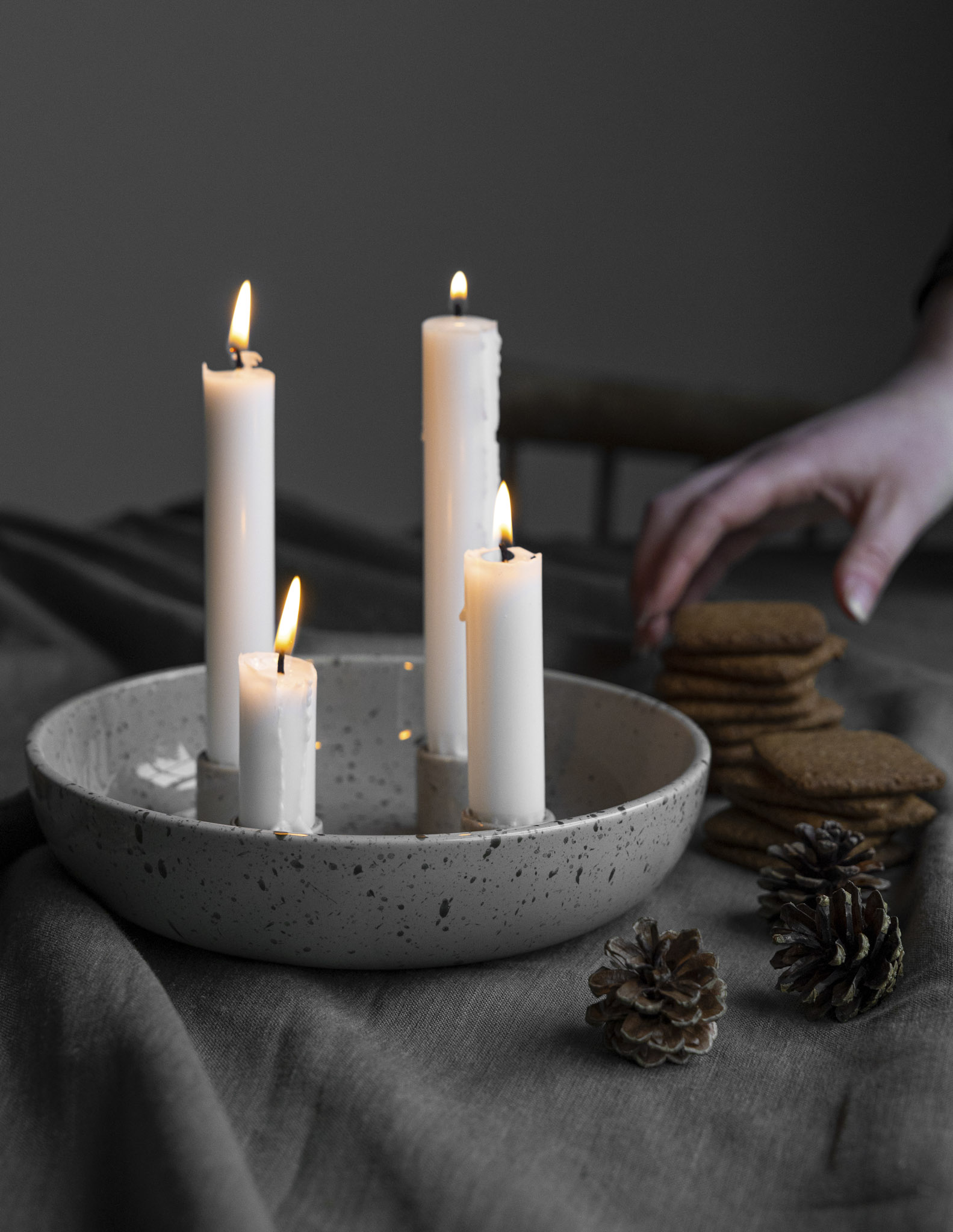 ADVENTSLJUSSTAKE - NATUR/PRICKIG