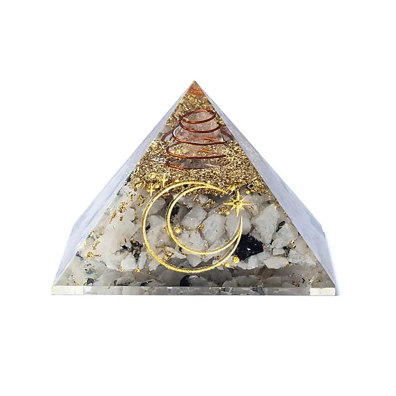 Orgonit pyramid månsten med månsymbol