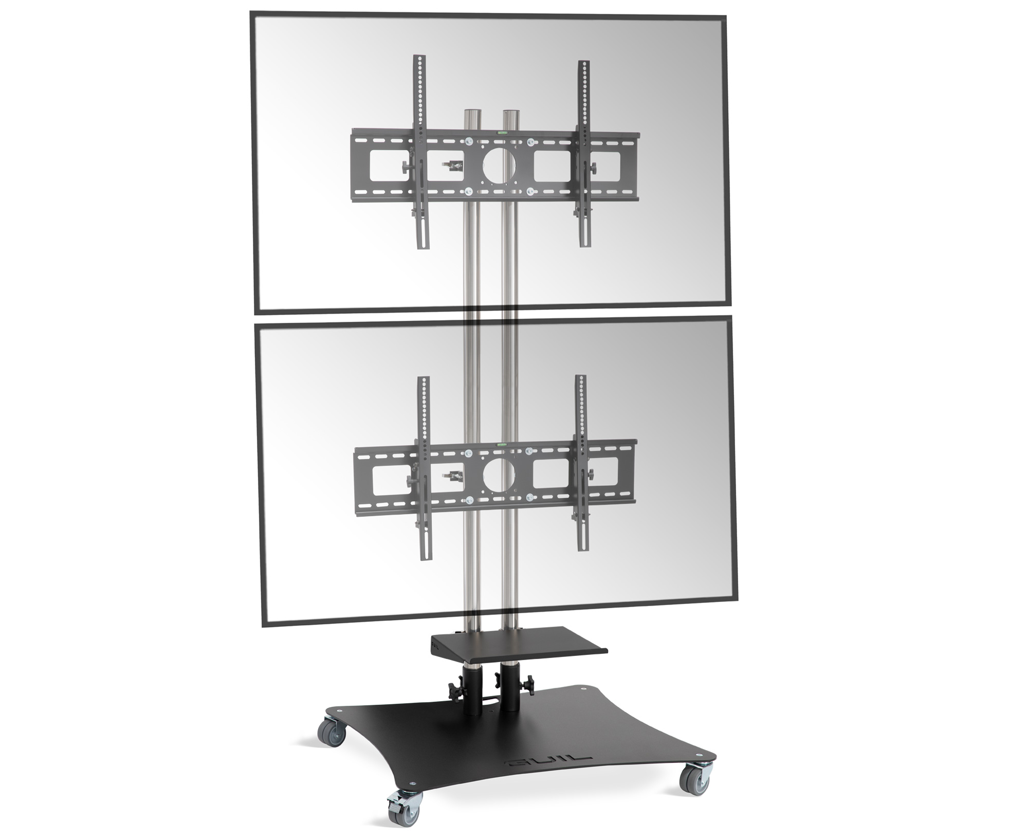 Mobile stand for 2 TV screens adjustable up to 65″