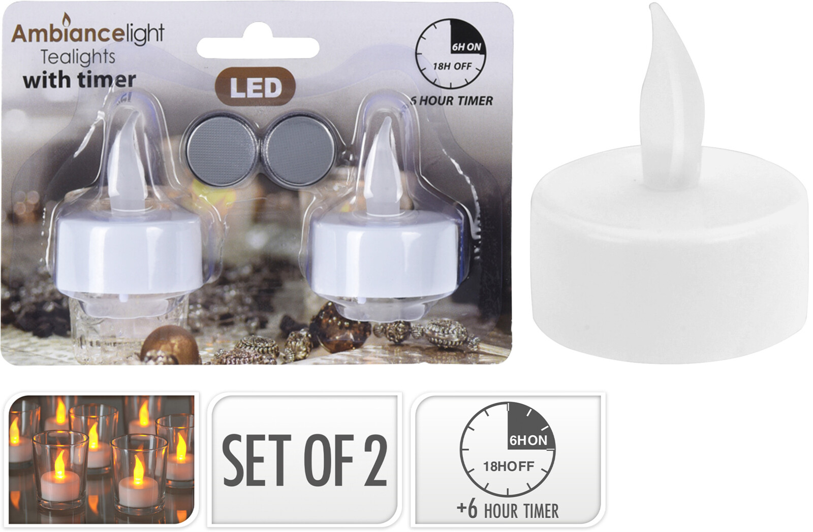 Värmeljus LED 2-pack