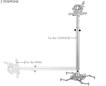 Telescopiskt universalfäste för videoprojektorer med riggklämma