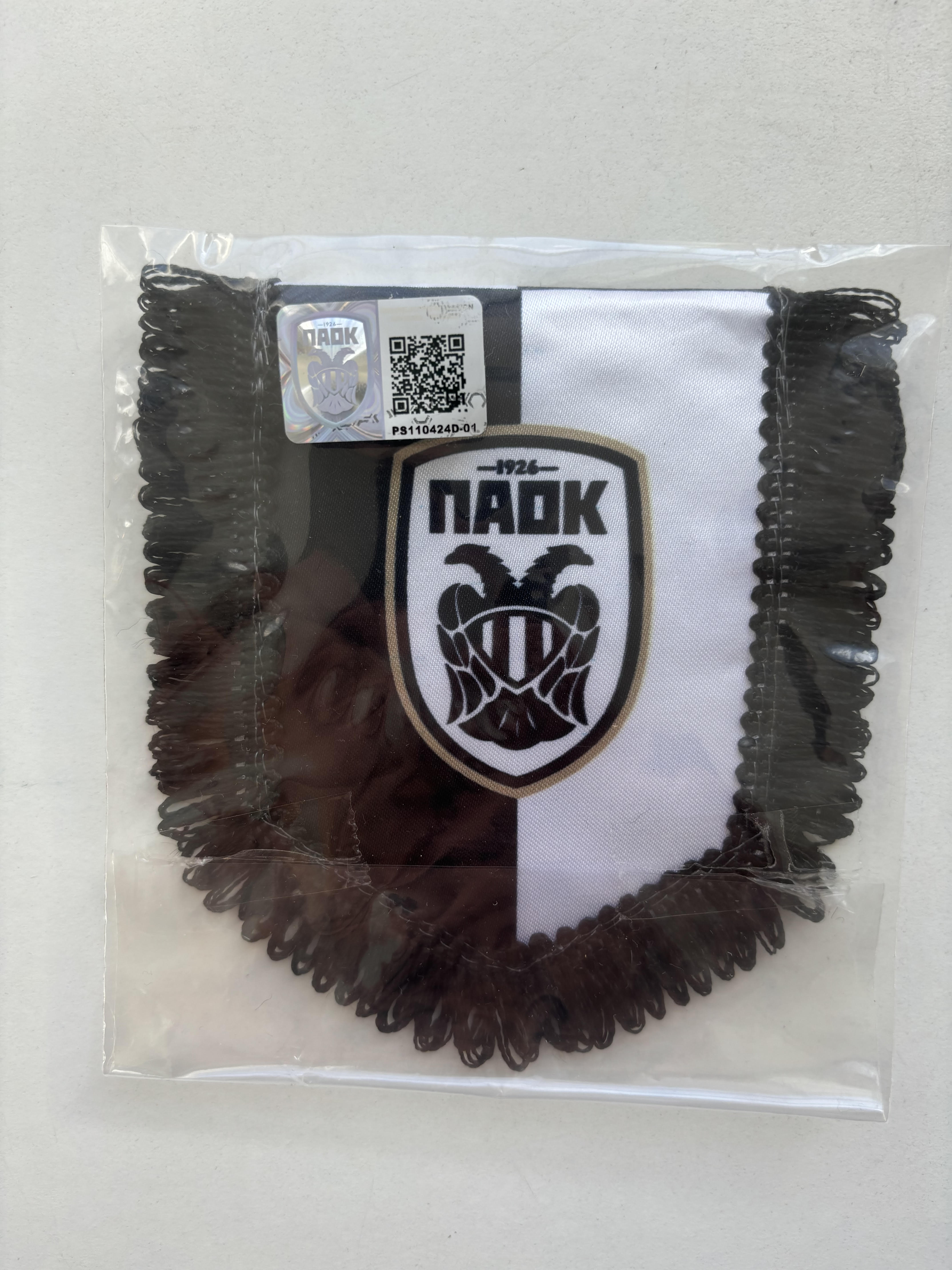 paok flagga med fransar, 112x113 - 2