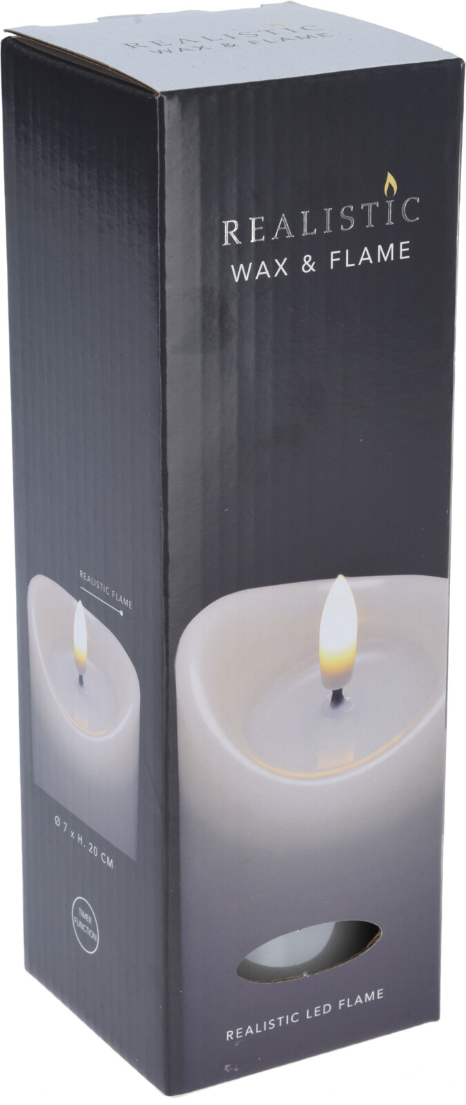 Blockljus LED 7x20cm wax - 2