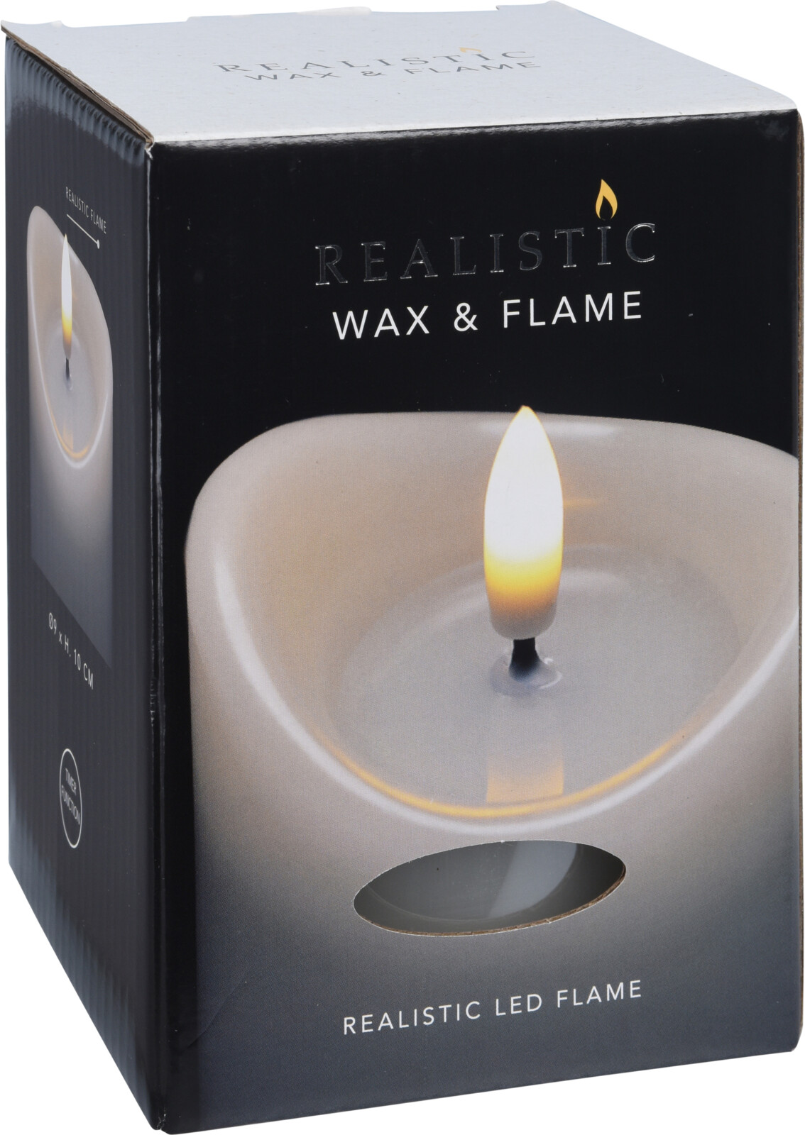 Blockljus LED 9x10cm wax - 2