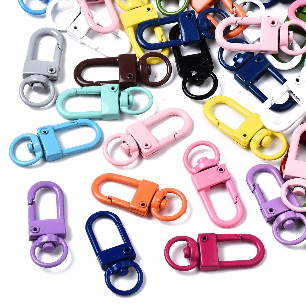 Karbinlås Swivel 36 mm med ögla 6-pack