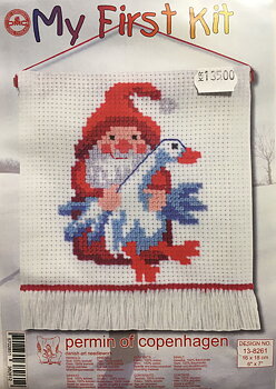 Jul Korsstygn Barn Jultomte med Gås