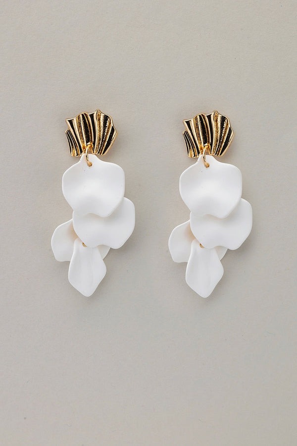 Wave Earrings Mat White 