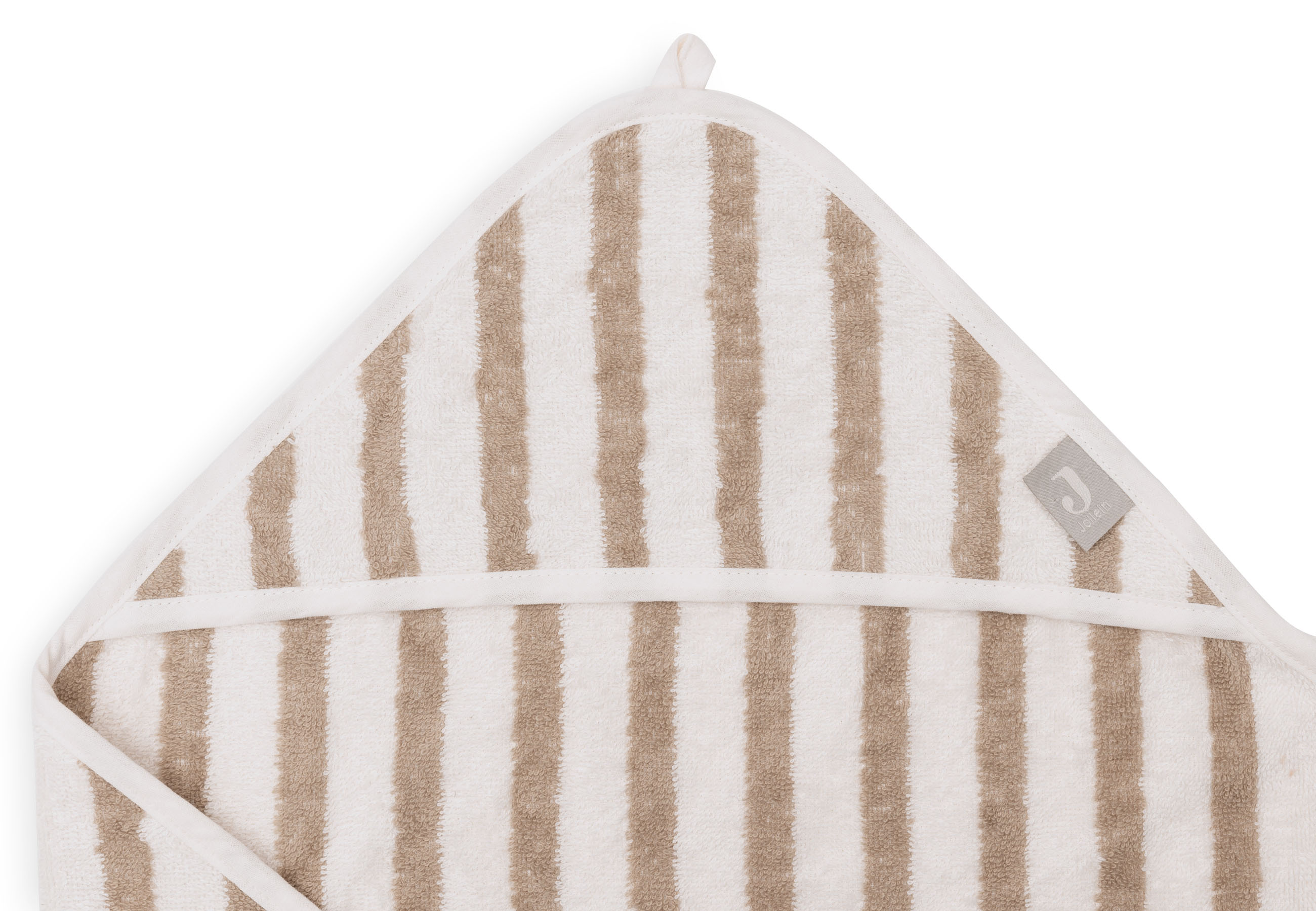 Jollein Badcape Stripe Olivegrön GOTS - 3