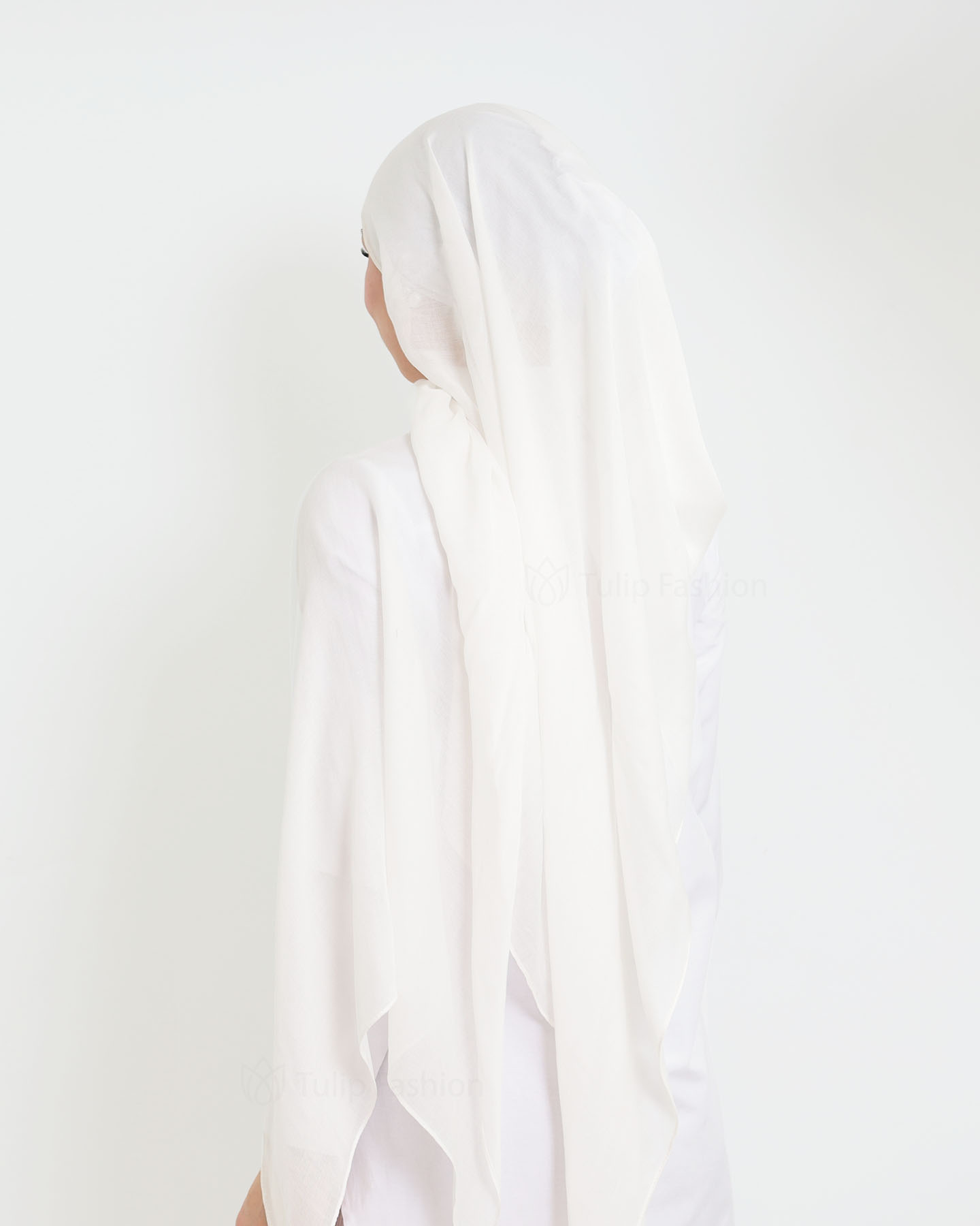 Hijab - Thin Modal - White - 3