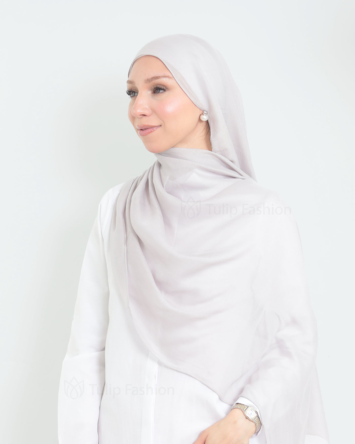 Hijab - Thin Modal - Light Gray - 2