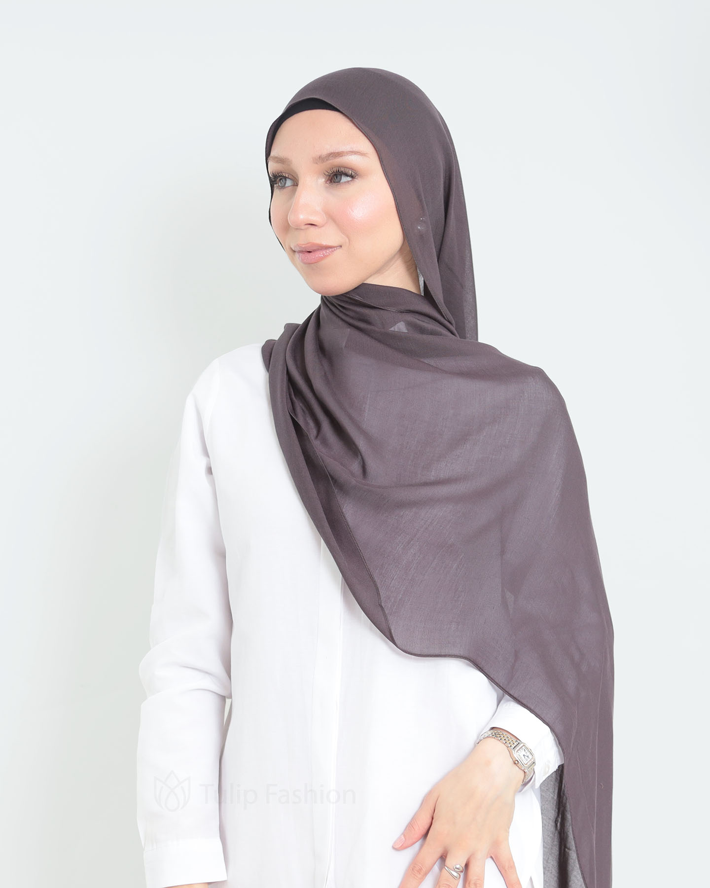 Hijab - Thin Modal - Dark Gray - 2