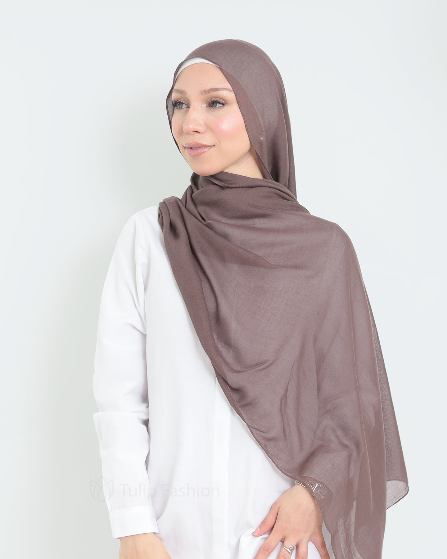 Hijab - Thin Modal - Dark Brown - 2