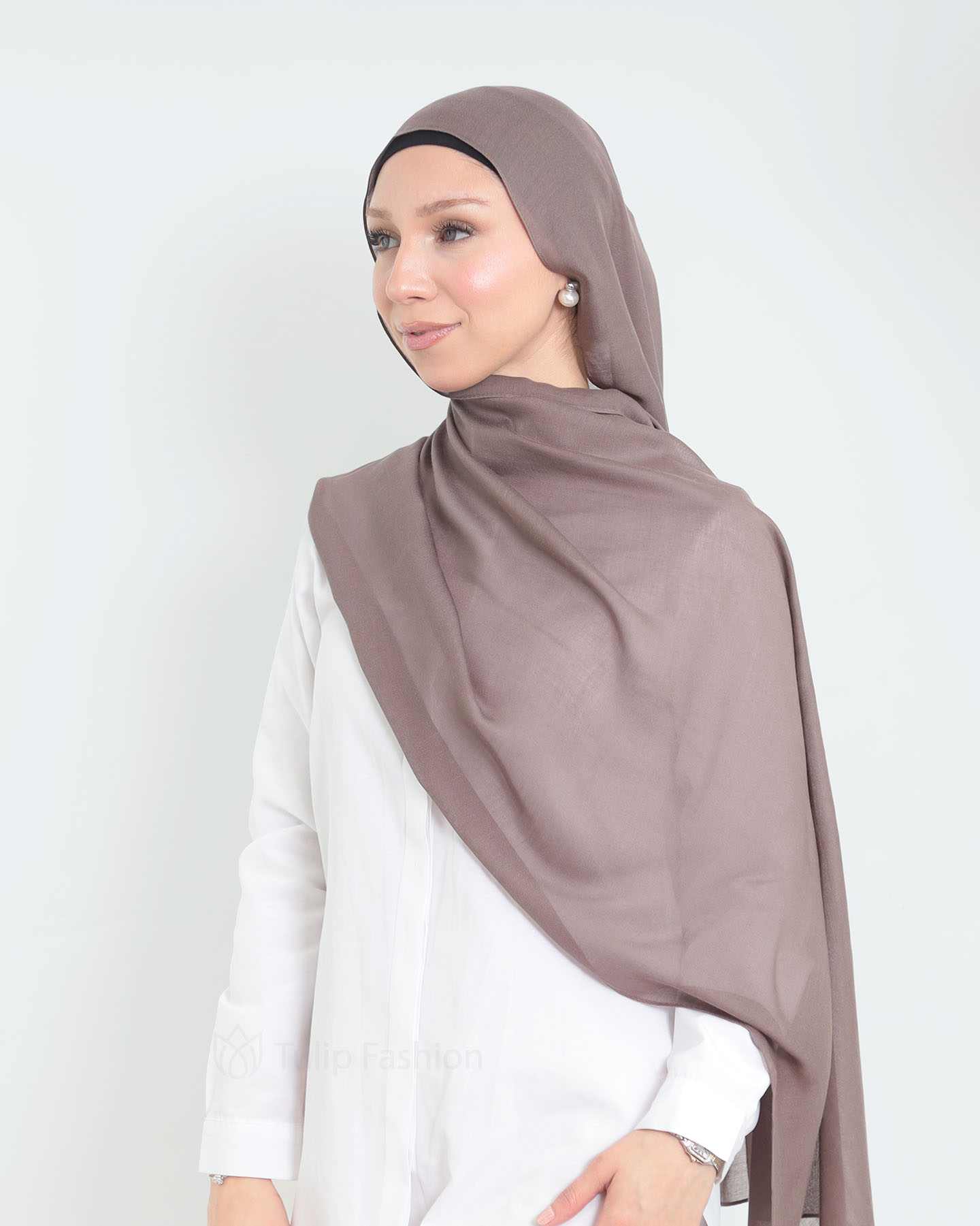 Hijab - Thin Modal - Taupe - 2