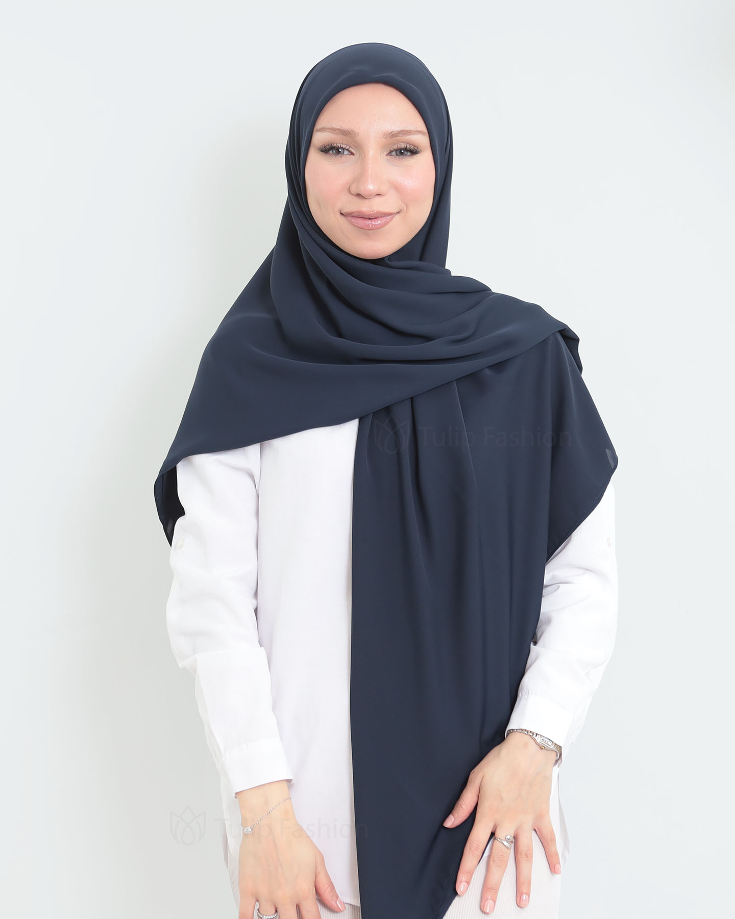 Hijab - Maxi Square Medina Chiffon - Midnight Blue