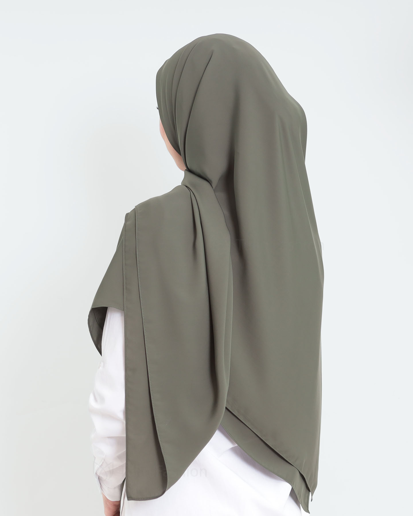 Hijab - Maxi Square Medina Chiffon - Khaki Green - 2