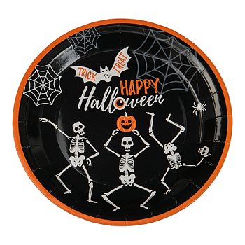 Papptallrikar Halloween Skelett 8-pack
