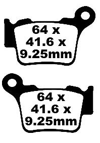 EBC CARBON TT DIRT BROMSBELÄGG BAK KTM GASGAS HUSQVARNA SX125>2004 SX65 2023 SX85 2021>