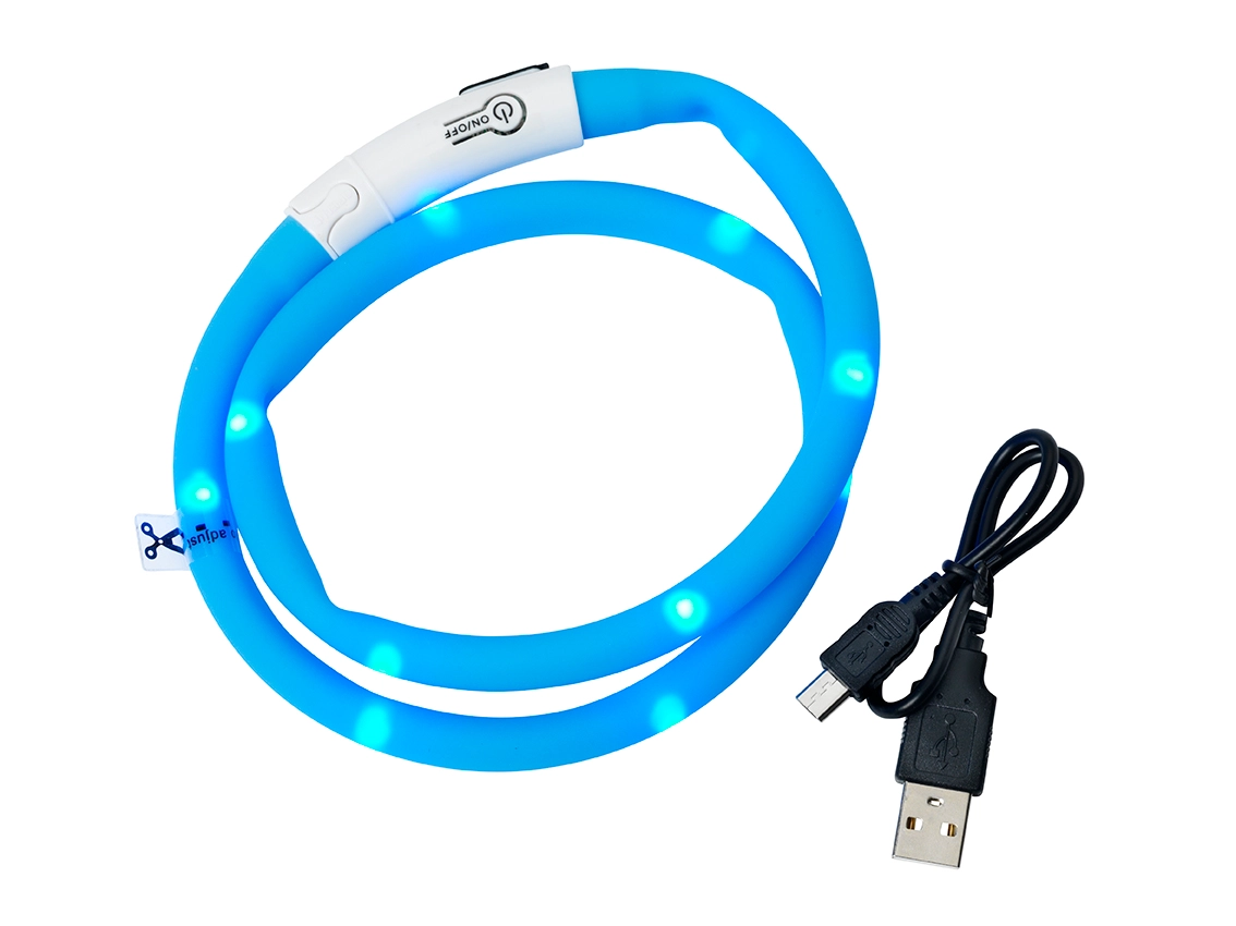 Dogman Blinkhalsband LED, Turkos