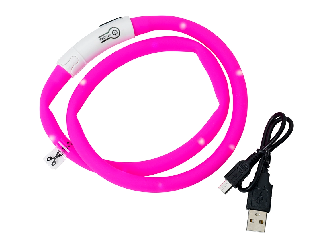 Dogman Blinkhalsband LED, Rosa