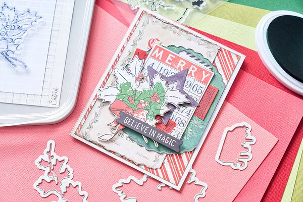 Framelits Die w/Stamps by 49 and Market A5 Pencil Line Holly (12+5pcs)  - 4