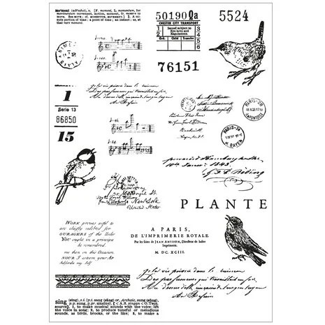 Framelits Die w/Stamps by 49 and Market A5 Bird Song (23+5pcs) - 3
