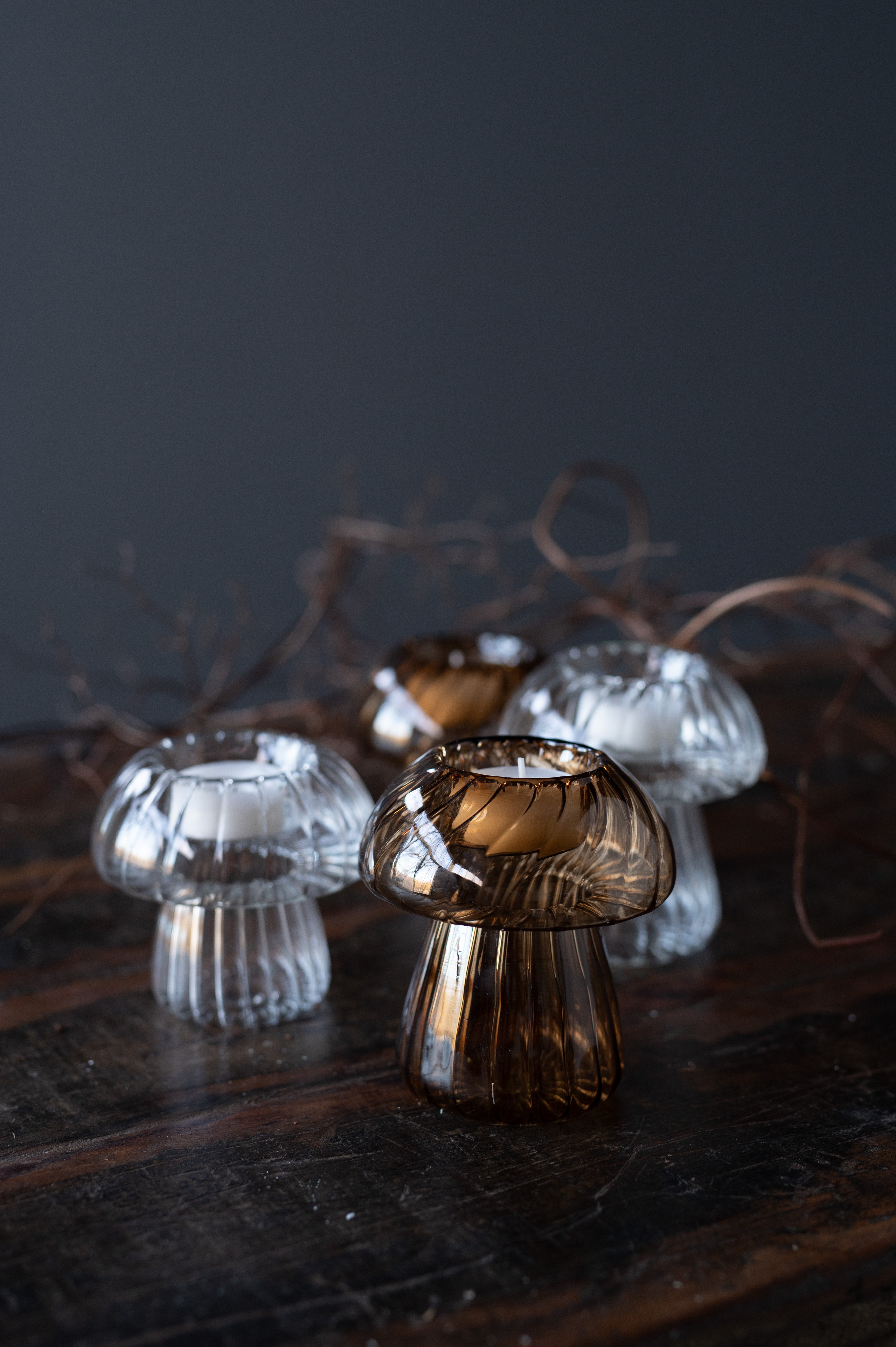 Lantern Mushroom - Mushrooms - Glass - 2-pack - Amber - 2