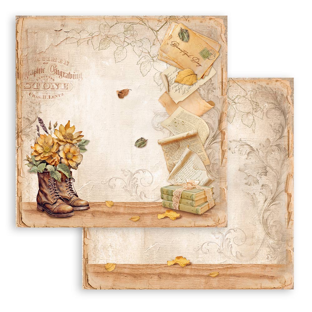 Scrapbooking Small Pad 10 sheets cm 20,3X20,3 (8"X8") - Golden Harmony - 4