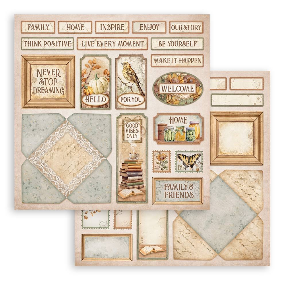 Scrapbooking Small Pad 10 sheets cm 20,3X20,3 (8"X8") - Golden Harmony - 11