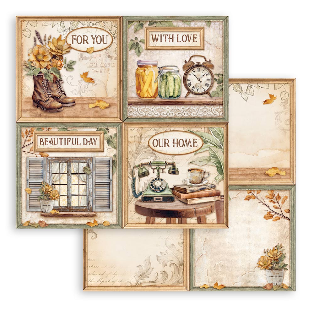 Scrapbooking Small Pad 10 sheets cm 20,3X20,3 (8"X8") - Golden Harmony - 9