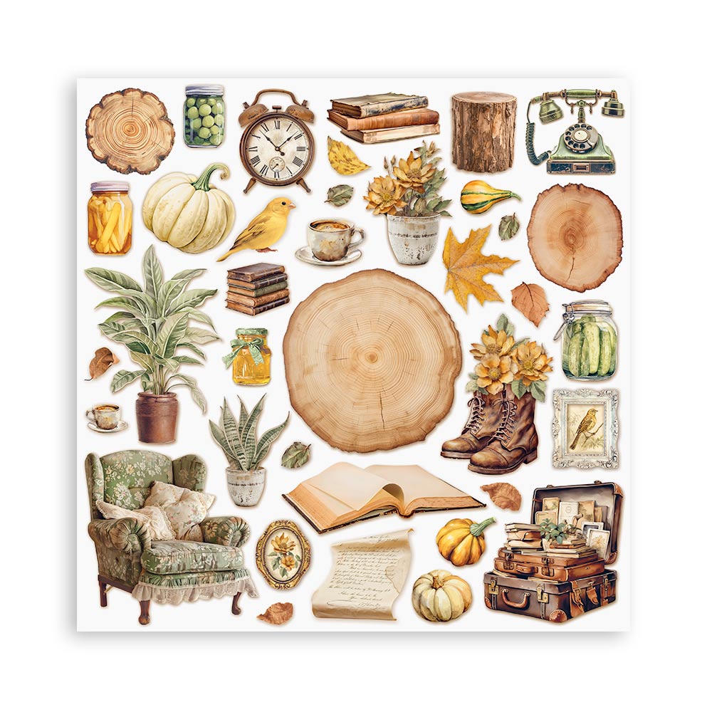 Scrapbooking Small Pad 10 sheets cm 20,3X20,3 (8"X8") - Golden Harmony - 13