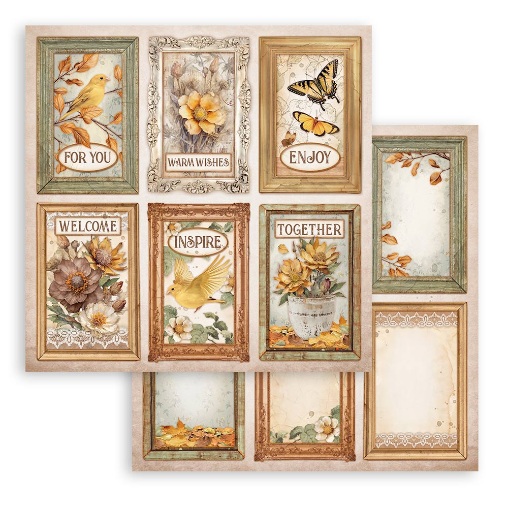 Scrapbooking Small Pad 10 sheets cm 20,3X20,3 (8"X8") - Golden Harmony - 10