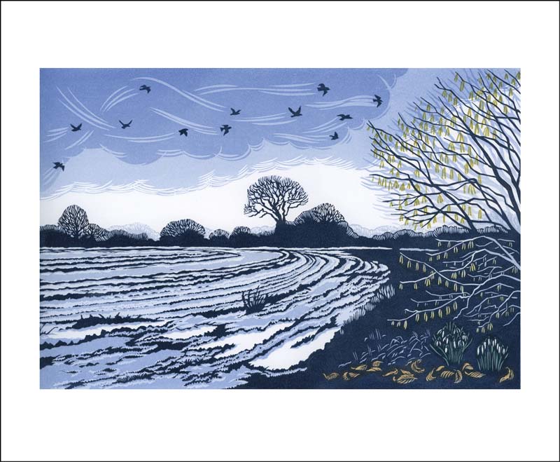February Fields, Greeting Card