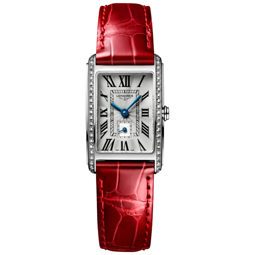 L5.255.0.71.5 Longines DolceVita romerska siffror diamant bezel 20,80 X 32,00 röd