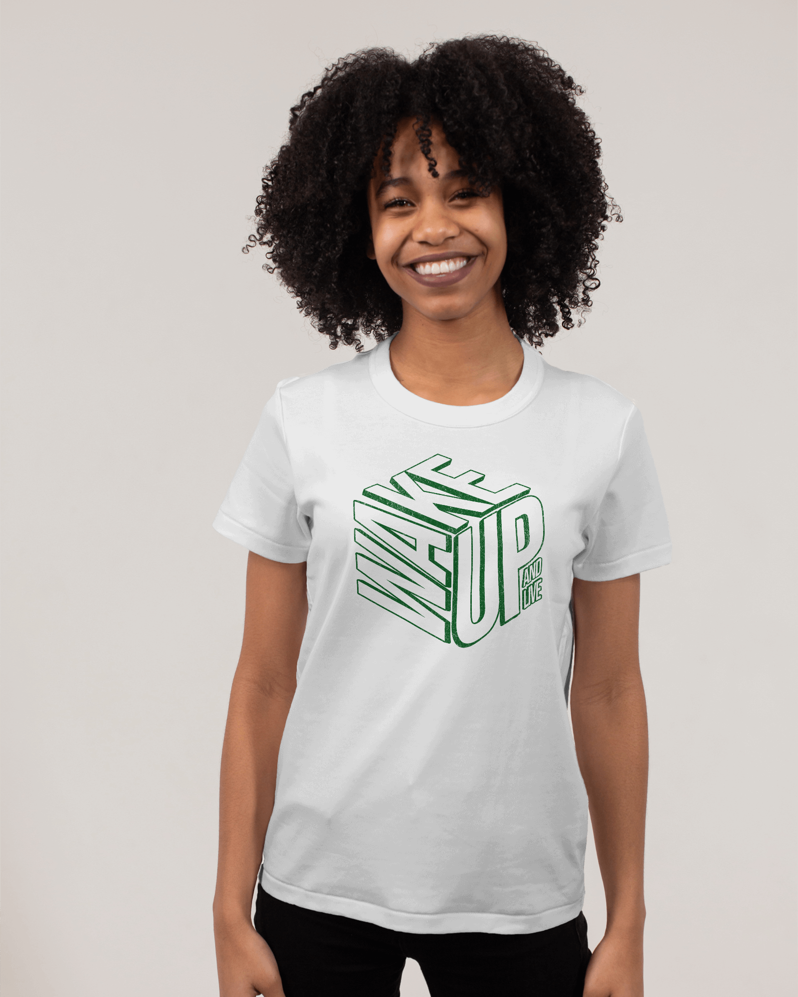 Wake Up and Live T-shirt White