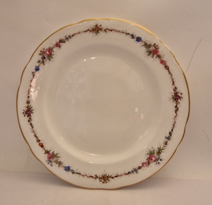 Assiett med blomranka 1870-1880-tal