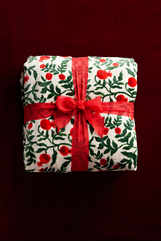 Christmastide Pomegrante Fleece Filt