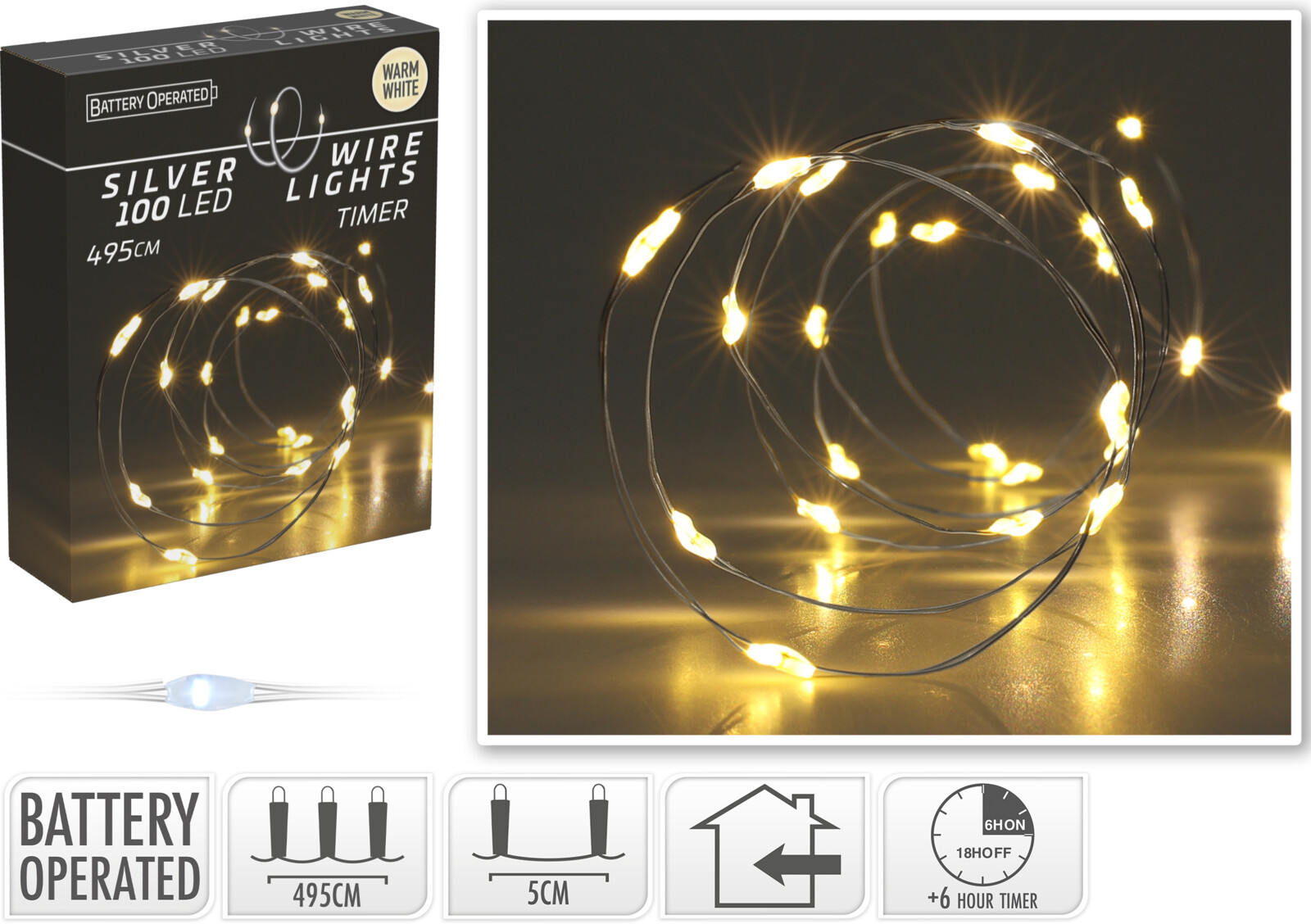Silver wire 100 LED - 2