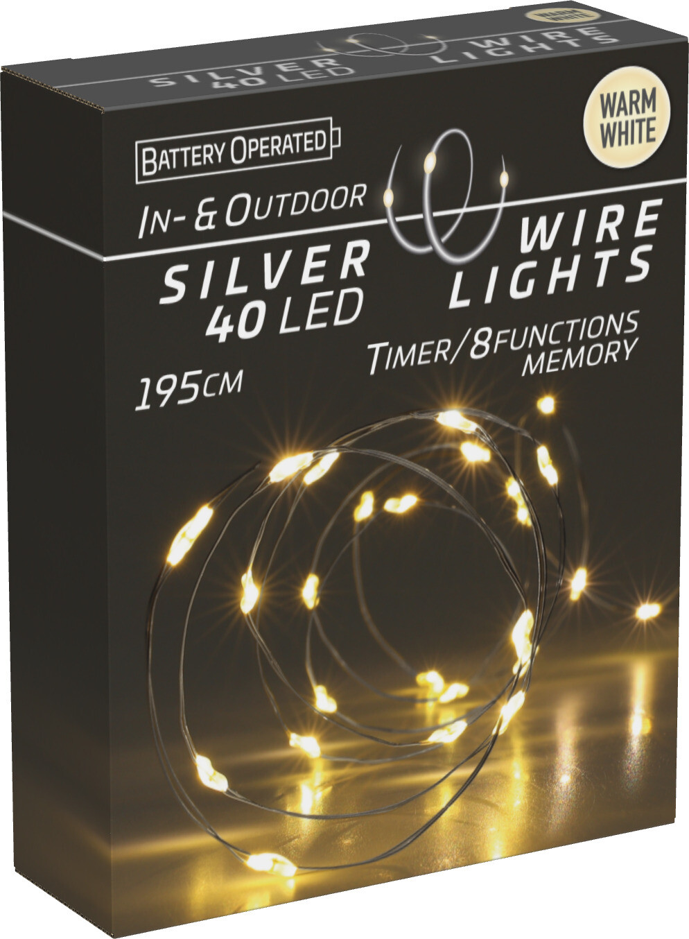 Silver wire 40 LED - utomhus
